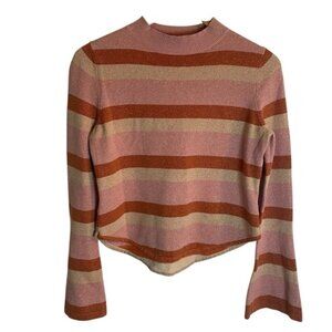 StyleStalker Rachelle Knit flared sweater mock neck retro size Small